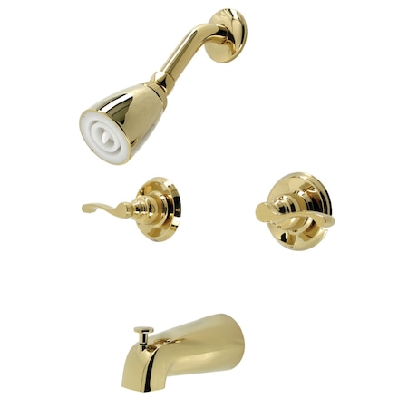 Kingston Brass Two-Handle Tub and Shower Faucet, Polished Brass KB242FL